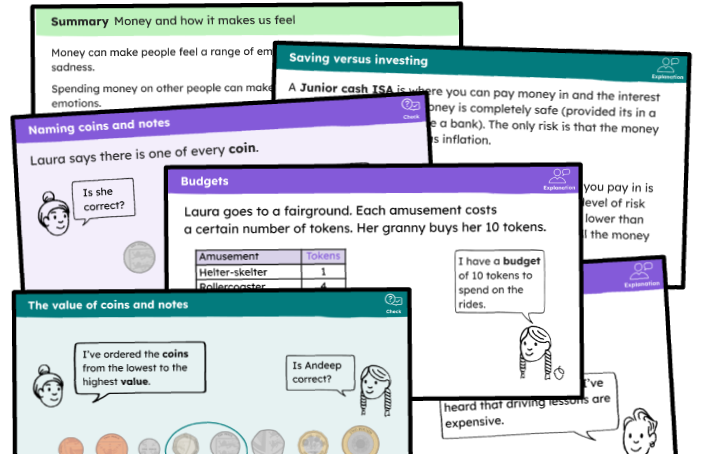 Example slide images from financial education units